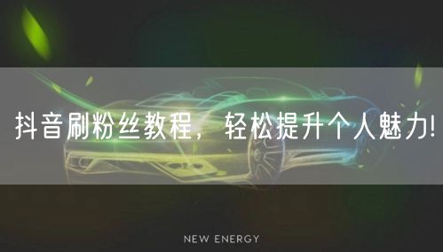 抖音刷粉丝教程，轻松提升个人魅力!