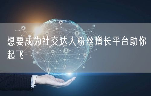 想要成为社交达人粉丝增长平台助你起飞