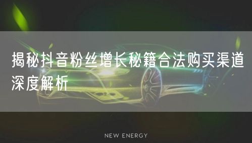 揭秘抖音粉丝增长秘籍合法购买渠道深度解析