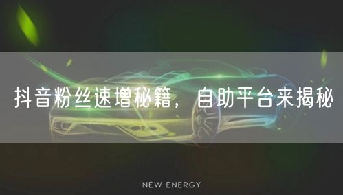 抖音粉丝速增秘籍，自助平台来揭秘
