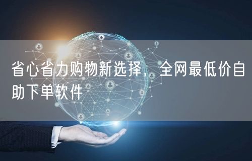 省心省力购物新选择，全网最低价自助下单软