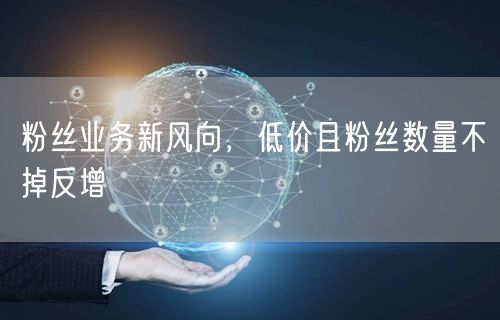 粉丝业务新风向，低价且粉丝数量不掉反增
