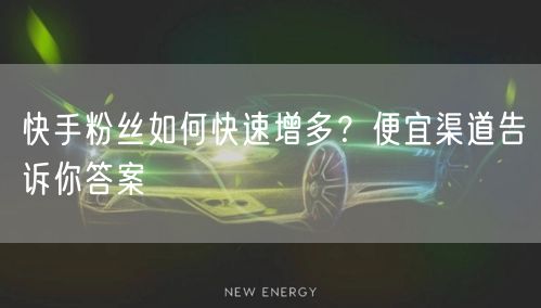 快手粉丝如何快速增多？便宜渠道告诉你答案