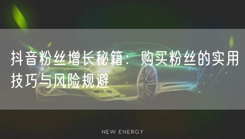 抖音粉丝增长秘籍：购买粉丝的实用技巧与风