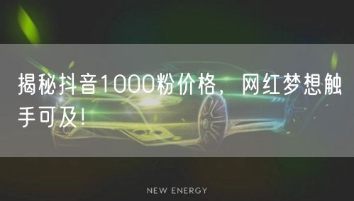 揭秘抖音1000粉价格,网红梦想触手可及