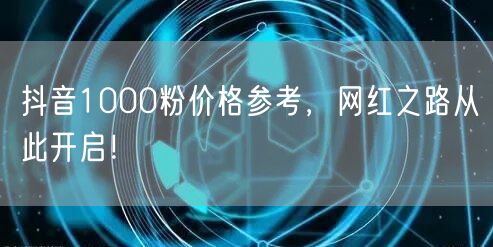 抖音1000粉价格参考,网红之路从此开启