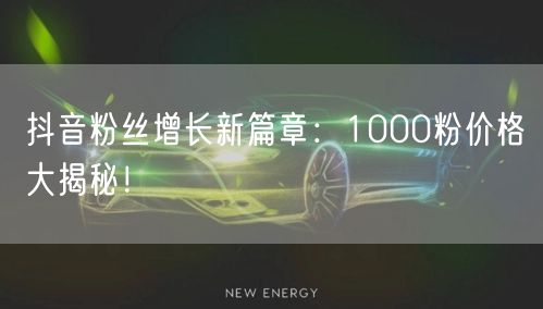 抖音粉丝增长新篇章:1000粉价格大揭秘