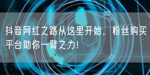 抖音网红之路从这里开始,粉丝购买平台助你