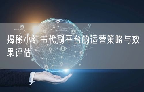 揭秘小红书代刷平台的运营策略与效果评估