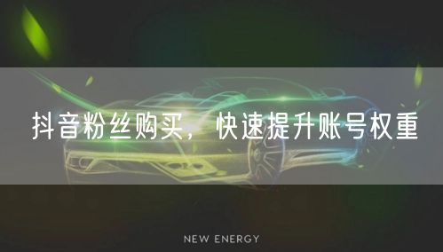 抖音粉丝购买，快速提升账号权重