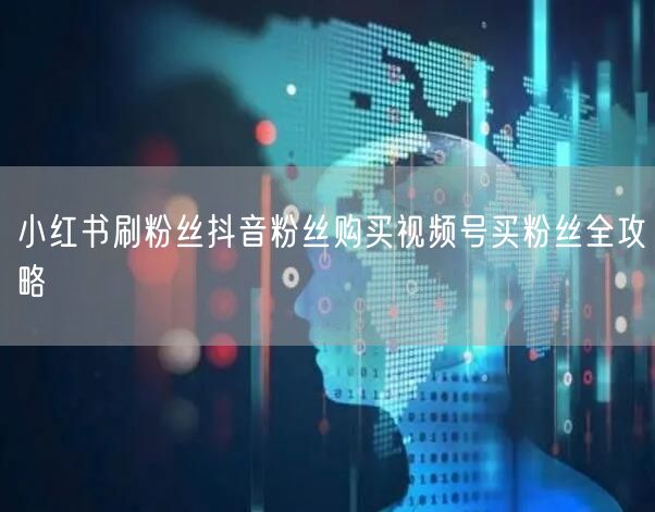 小红书刷粉丝抖音粉丝购买视频号买粉丝全攻