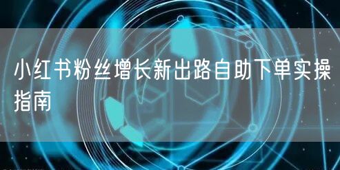 小红书粉丝增长新出路自助下单实操指南