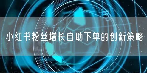 小红书粉丝增长自助下单的创新策略