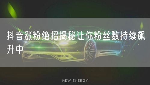 抖音涨粉绝招揭秘让你粉丝数持续飙升中