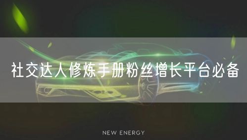 社交达人修炼手册粉丝增长平台必备