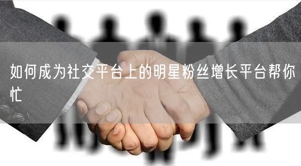 如何成为社交平台上的明星粉丝增长平台帮你