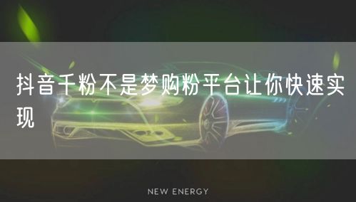 抖音千粉不是梦购粉平台让你快速实现