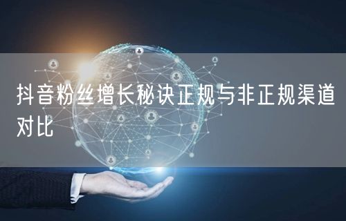 抖音粉丝增长秘诀正规与非正规渠道对比