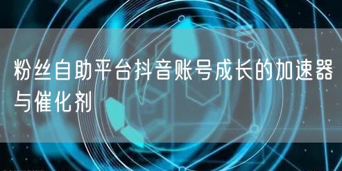 粉丝自助平台抖音账号成长的加速器与催化剂