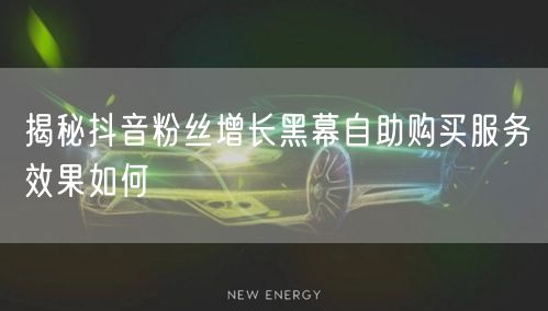 揭秘抖音粉丝增长黑幕自助购买服务效果如何