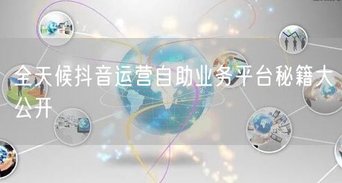 全天候抖音运营自助业务平台秘籍大公开