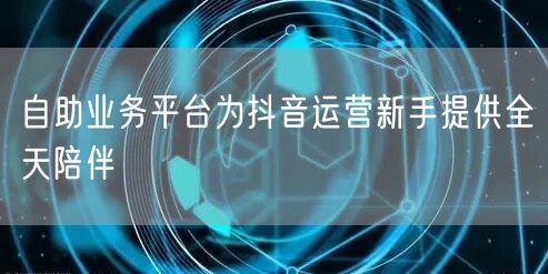 自助业务平台为抖音运营新手提供全天陪伴