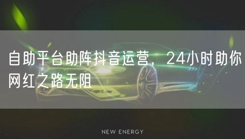 自助平台助阵抖音运营，24小时助你网红之