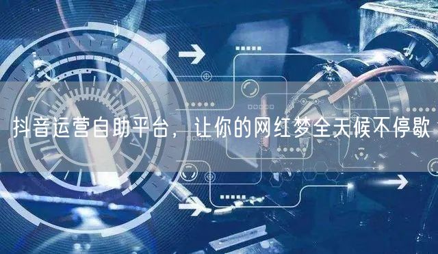 抖音运营自助平台，让你的网红梦全天候不停