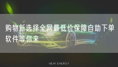 购物新选择全网最低价保障自助下单软件等你