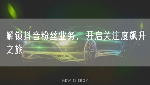 解锁抖音粉丝业务,开启关注度飙升之旅