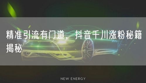 精准引流有门道，抖音千川涨粉秘籍揭秘