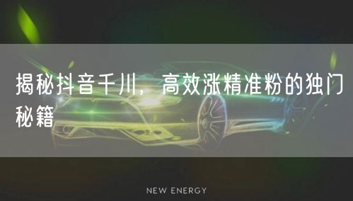 揭秘抖音千川,高效涨精准粉的独门秘籍