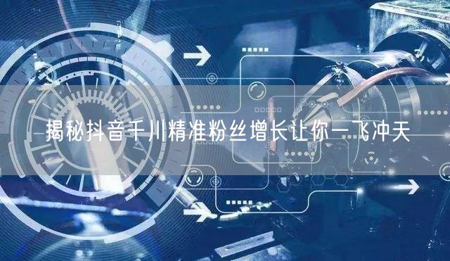 揭秘抖音千川精准粉丝增长让你一飞冲天