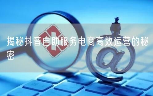 揭秘抖音自助服务电商高效运营的秘密