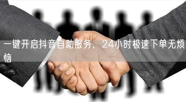 一键开启抖音自助服务，24小时极速下单无