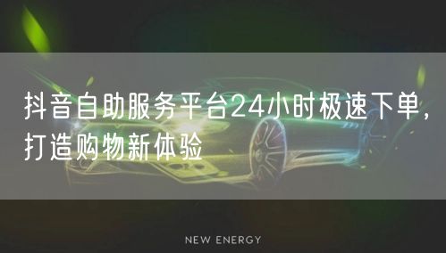 抖音自助服务平台24小时极速下单，打造购