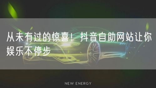 从未有过的惊喜！抖音自助网站让你娱乐不停