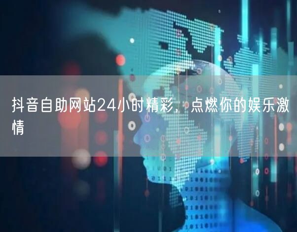 抖音自助网站24小时精彩，点燃你的娱乐激
