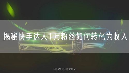 揭秘快手达人1万粉丝如何转化为收入