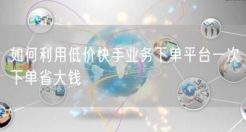 如何利用低价快手业务下单平台一次下单省大