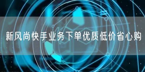 新风尚快手业务下单优质低价省心购