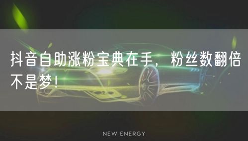 抖音自助涨粉宝典在手，粉丝数翻倍不是梦！