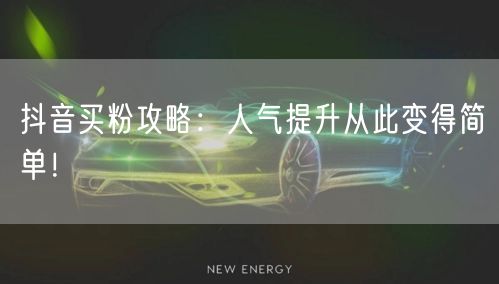 抖音买粉攻略:人气提升从此变得简单!