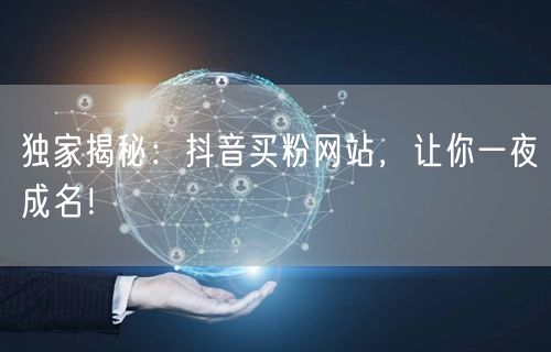 独家揭秘:抖音买粉网站,让你一夜成名!