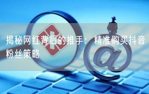 揭秘网红背后的推手：精准购买抖音粉丝策略