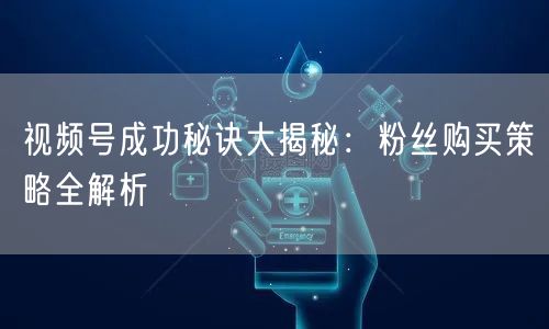 视频号成功秘诀大揭秘：粉丝购买策略全解析