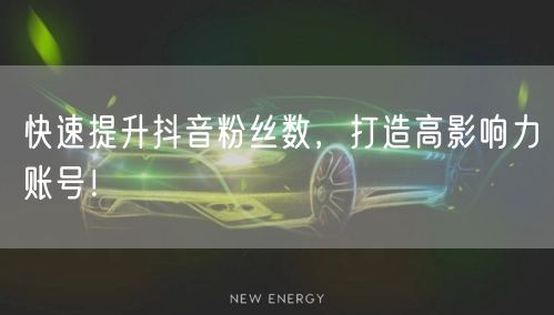 快速提升抖音粉丝数，打造高影响力账号！