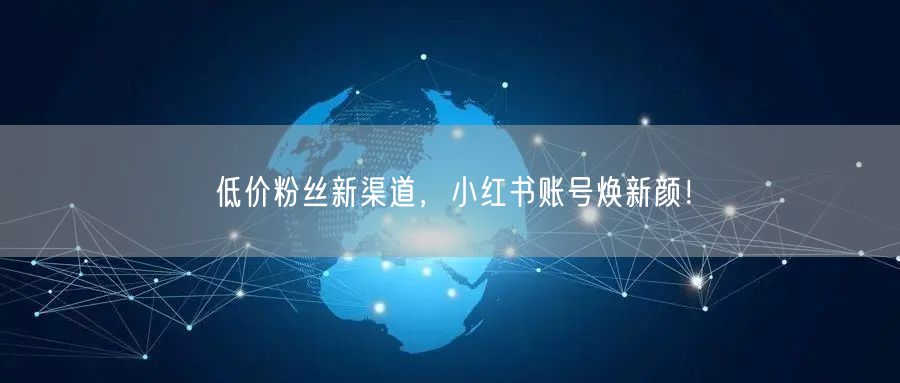 低价粉丝新渠道，小红书账号焕新颜！