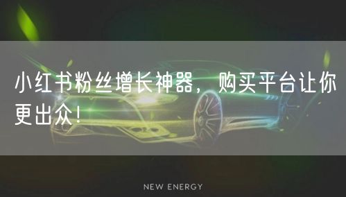 小红书粉丝增长神器,购买平台让你更出众!