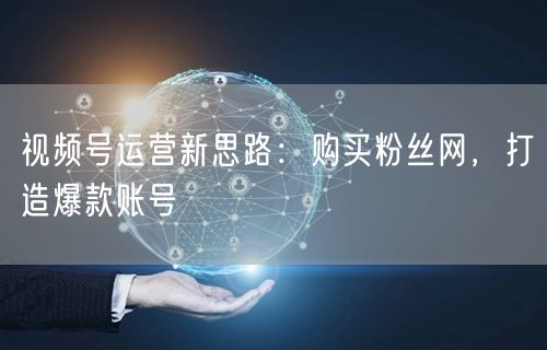 视频号运营新思路:购买粉丝网,打造爆款账